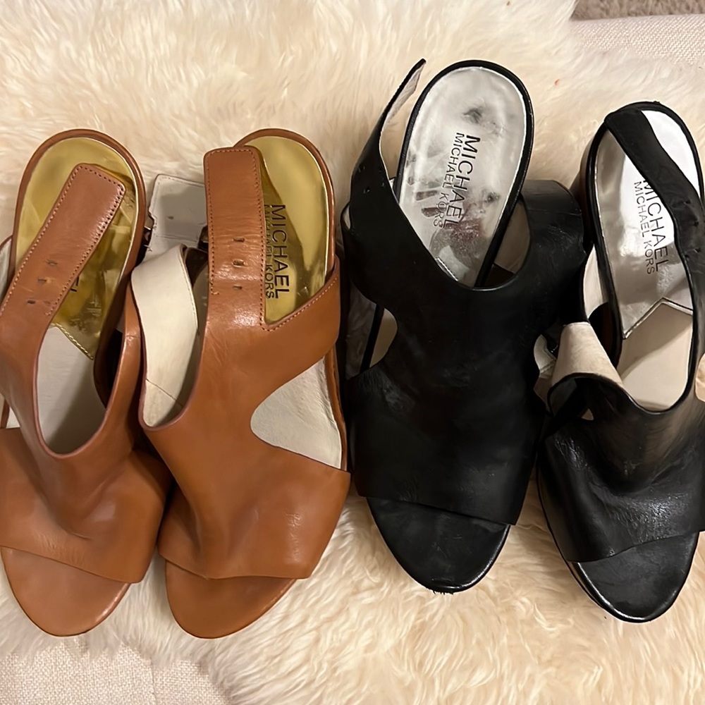 FINAL SALE — 2 PAIRS Michael Kors wooden wedge